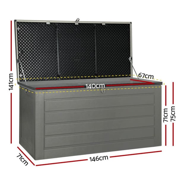 680L Outdoor Storage Container Garden Bench Tool Sheds Chest Image 2