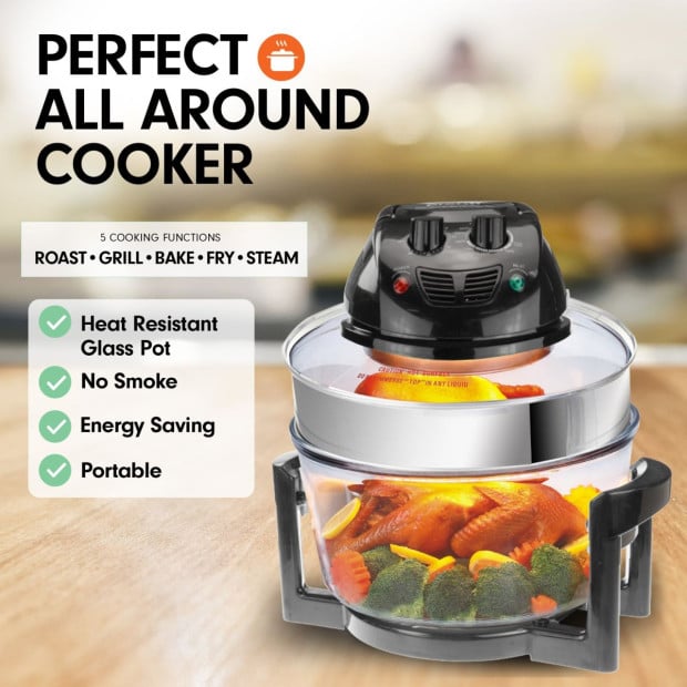 Pronti 17L Family Turbo Convection Oven Broiler Cooker - A18 Black Image 10
