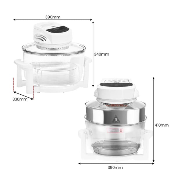Pronti 17L Digital Family Turbo Convection Oven Broiler Cooker - White Image 4