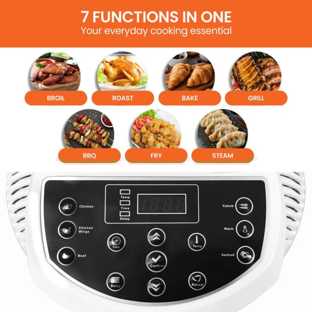 Pronti 17L Digital Family Turbo Convection Oven Broiler Cooker - White Image 7
