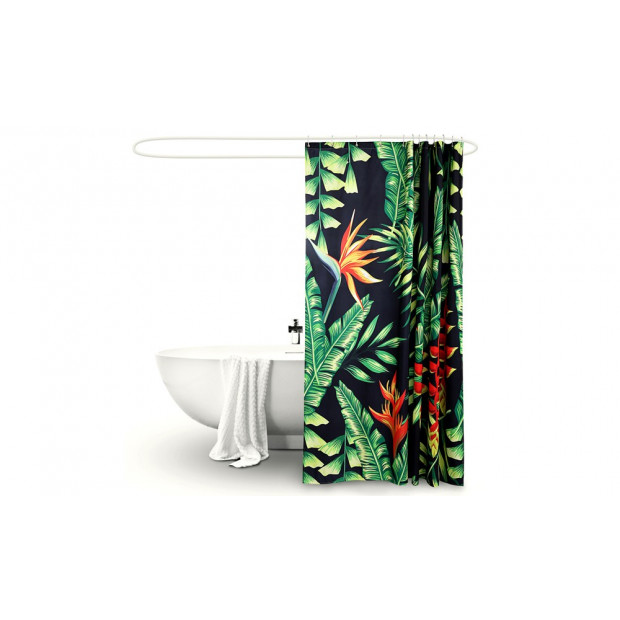 Polyester Waterproof Bathroom Shower Curtain Palm 180x180cm