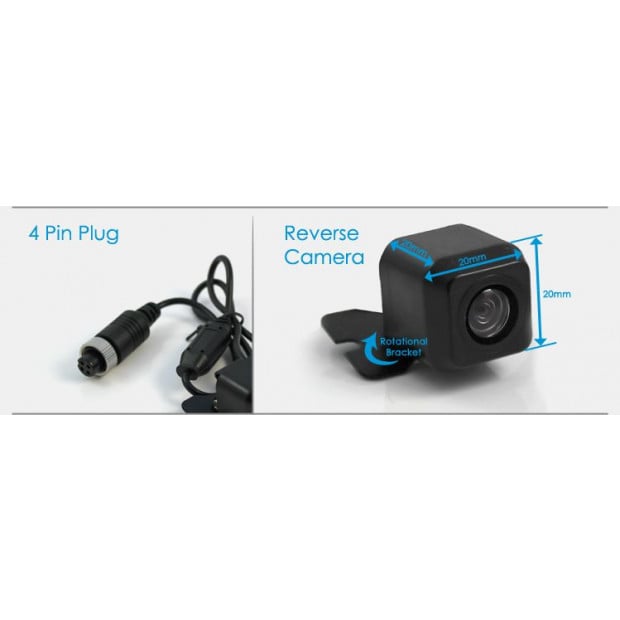 Mini Cmos 4pin Car Reversing Camera Rear View Ir Night Vision 12v/24v Image 2