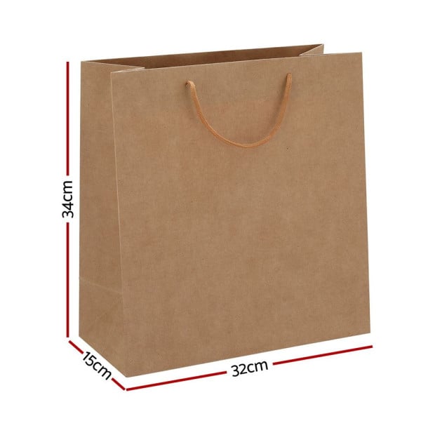 100pcs Bulk Kraft Paper Bags Pack Brown Shopping Retail Gift Reusable Image 2