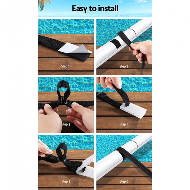 Pool Cover Roller Attachment Straps Kit 8PCS for Swimming Solar Pool Image 5