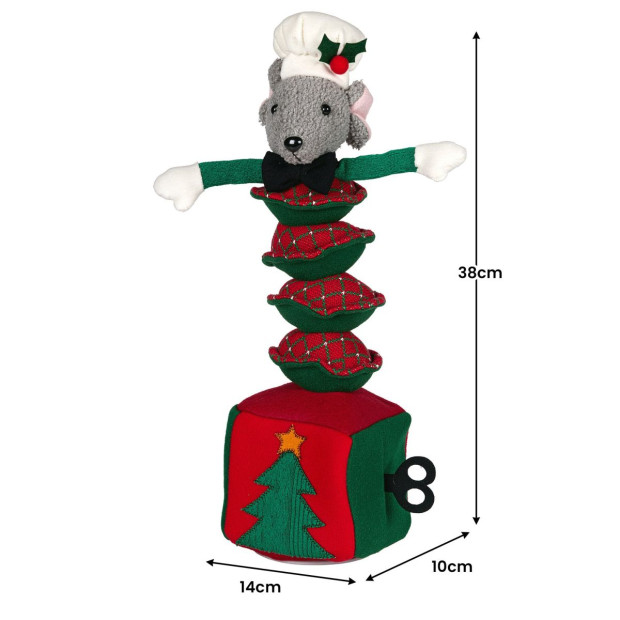 Christabelle 38cm Battery-Operated Christmas Mouse with Animation & Singing Image 3