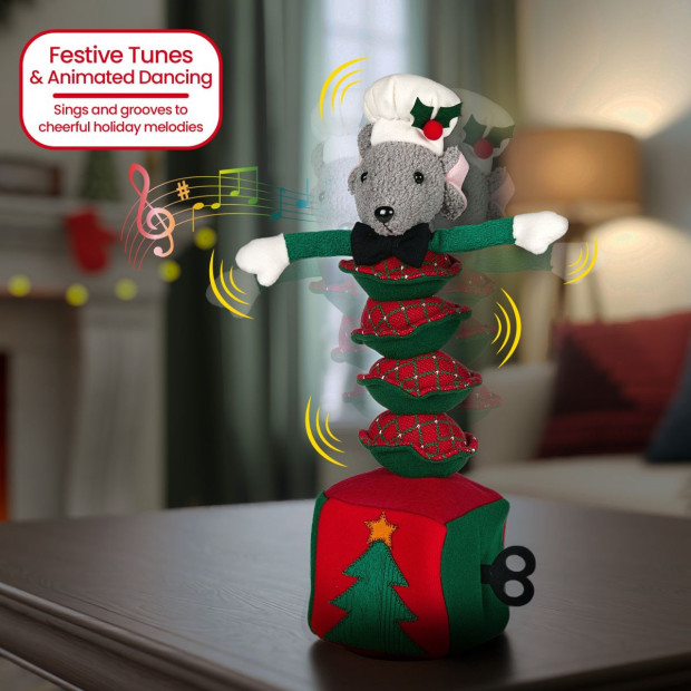 Christabelle 38cm Battery-Operated Christmas Mouse with Animation & Singing Image 4