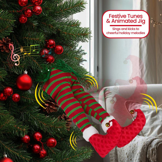 Christabelle 56cm Battery-Operated Kicking Christmas Elf Legs Image 4