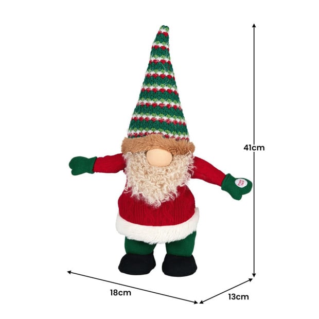 Christabelle 41cm Battery-Operated Christmas Gnome with Animation & Music Image 3