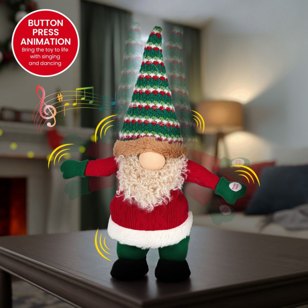 Christabelle 41cm Battery-Operated Christmas Gnome with Animation & Music Image 4