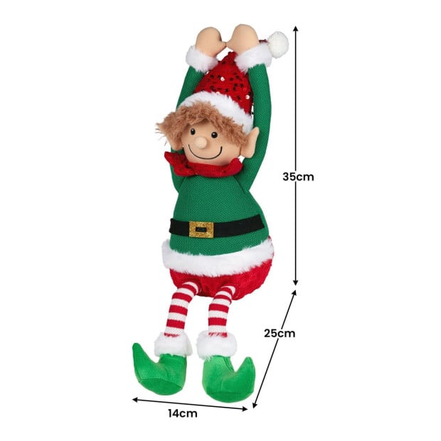 Christabelle 37cm Battery-Operated Hanging Elf with Animation & Music Image 3