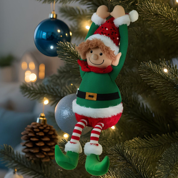 Christabelle 37cm Battery-Operated Hanging Elf with Animation & Music Image 5