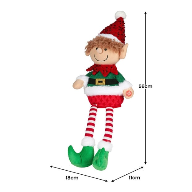 Christabelle 56cm Battery-Operated Christmas Elf with Animation & Music Image 3