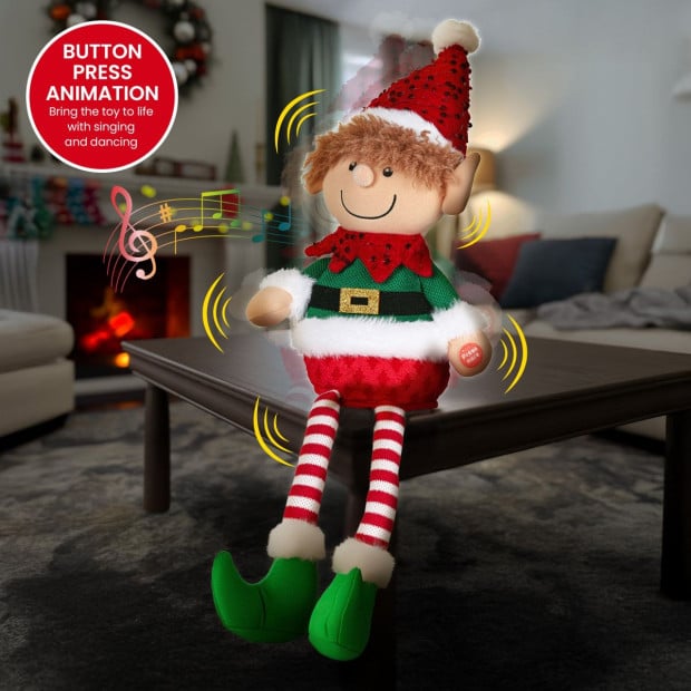Christabelle 56cm Battery-Operated Christmas Elf with Animation & Music Image 4