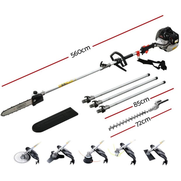 Petrol Pole Chainsaw 62cc Brush Cutter Whipper Snipper Hedge Trimmer Image 2