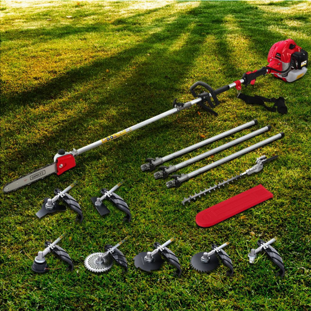 9 in 1 Pole Chainsaw 62cc Petrol Brush Cutter Whipper Hedge Trimmer Image 5