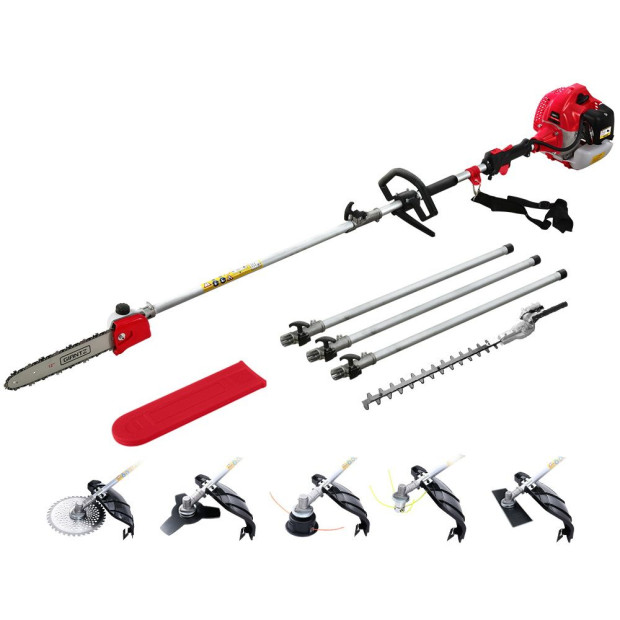 Petrol Pole Brush Cutter Chainsaw Whipper Grass Hedge Trimmer Pruner