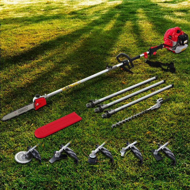 Petrol Pole Brush Cutter Chainsaw Whipper Grass Hedge Trimmer Pruner Image 5