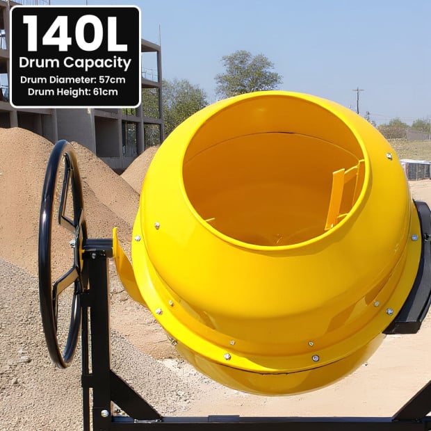 Kartrite Cement Concrete Mixer 140L Sand Gravel Portable 550W Image 5