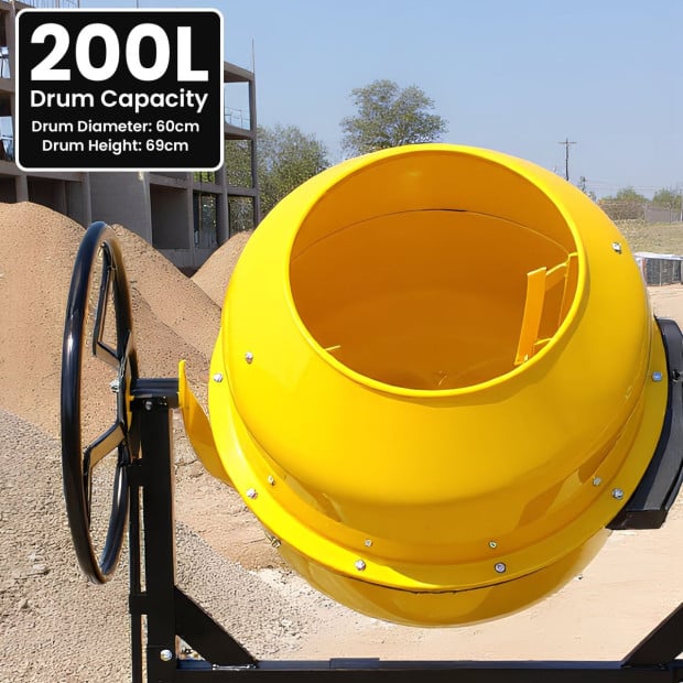 Kartrite Cement Concrete Mixer 200L Sand Gravel Portable 850W Image 5