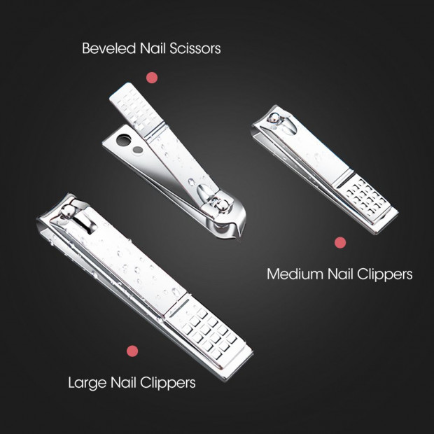 18PCS Manicure Pedicure Stainless Toe Nail Clippers Kit Tools Image 11