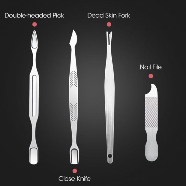 18PCS Manicure Pedicure Stainless Toe Nail Clippers Kit Tools Image 9