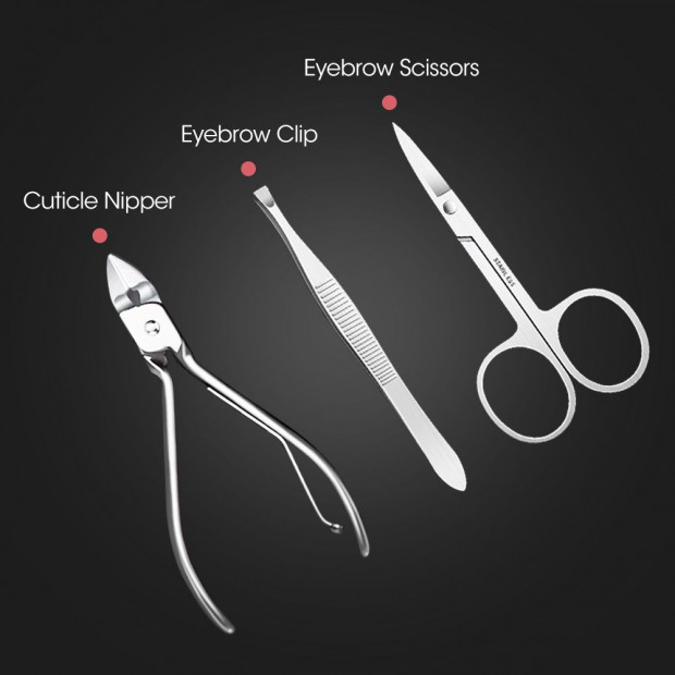 18PCS Manicure Pedicure Stainless Toe Nail Clippers Kit Tools Image 10