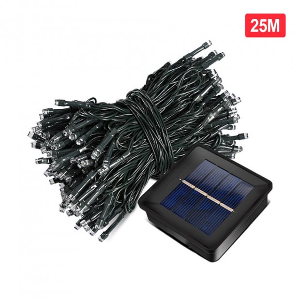 200led 25m Solar Power Thicker String Light Warm White Image 2