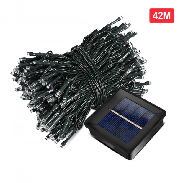 400led 42m Solar Power Thicker String Light Warm White Image 3