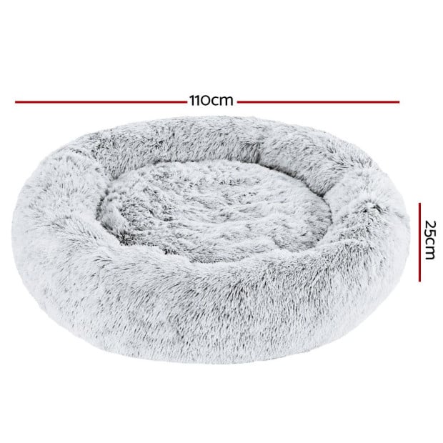Pet Bed Dog Cat Calming Bed Extra Large 110cm Charcoal Washable Image 2