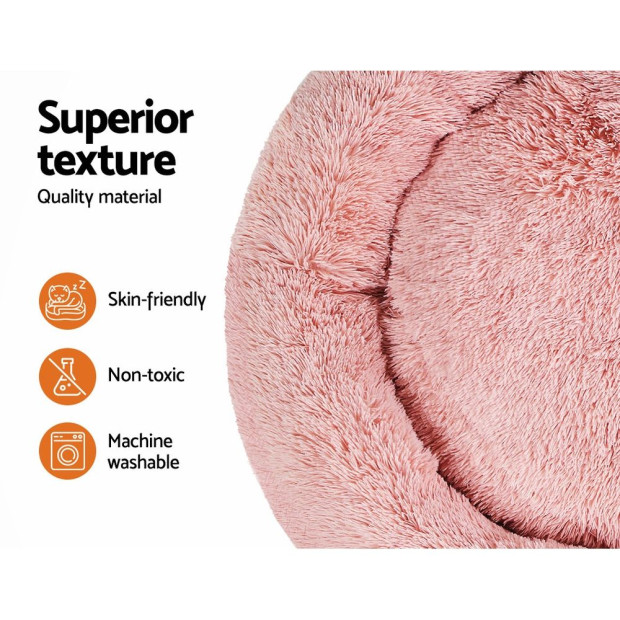 Pet Bed Dog Cat Calming Bed Extra Large 110cm Pink Comfy Washable Image 4