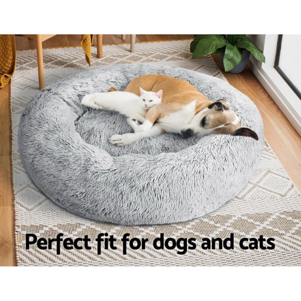 Pet Bed Dog Cat Calming Bed Large 90cm Charcoal Sleeping Washable Image 7