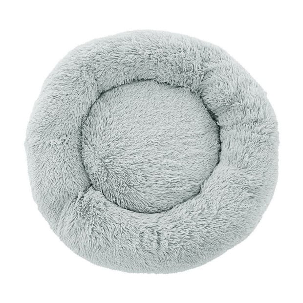 Pet Bed Dog Cat Calming Bed Large 90cm Light Grey Comfy Cave Washable Image 3