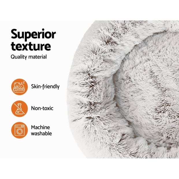 Pet Bed Dog Cat Calming Large 90cm White Sleeping Comfy Cave Washable Image 4