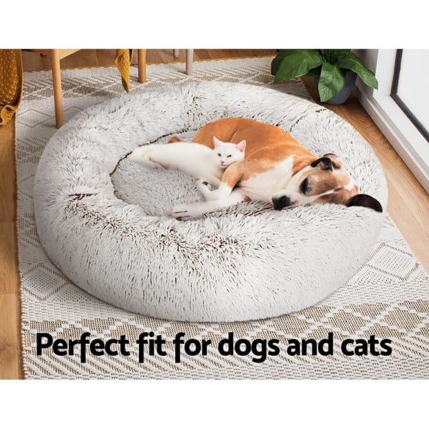 Pet Bed Dog Cat Calming Large 90cm White Sleeping Comfy Cave Washable Image 7