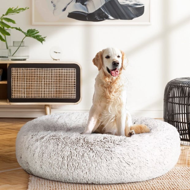 Pet Bed Dog Cat Calming Large 90cm White Sleeping Comfy Cave Washable Image 8