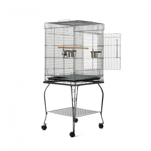 i.Pet Large Bird Cage with Perch - Black Image 3