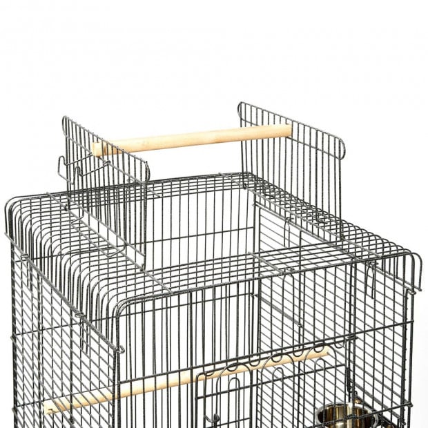 i.Pet Large Bird Cage with Perch - Black Image 4