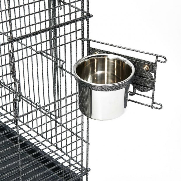 i.Pet Large Bird Cage with Perch - Black Image 6