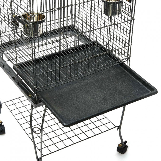 i.Pet Large Bird Cage with Perch - Black Image 7