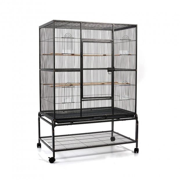 Large Bird Cage with Perch Black
