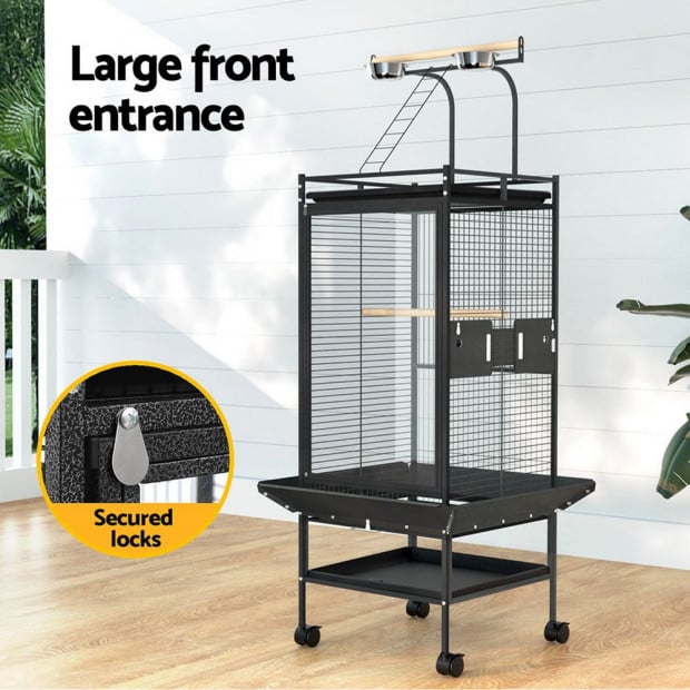 Bird Cage Large 155cm Parrot Aviary Stand-alone Budgie Wheels Castor Image 4