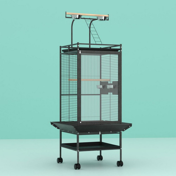 Bird Cage Large 155cm Parrot Aviary Stand-alone Budgie Wheels Castor Image 7
