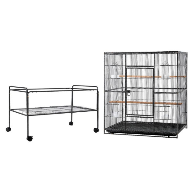 Bird Cage Large 160cm Parrot Aviary Stand-alone Budgie Wheels Castor Image 3