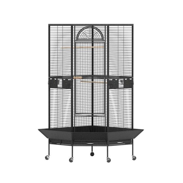 Bird Cage Large Jumbo Aviary Budgie Perch Parrot Stand Wheels Corner Image 3
