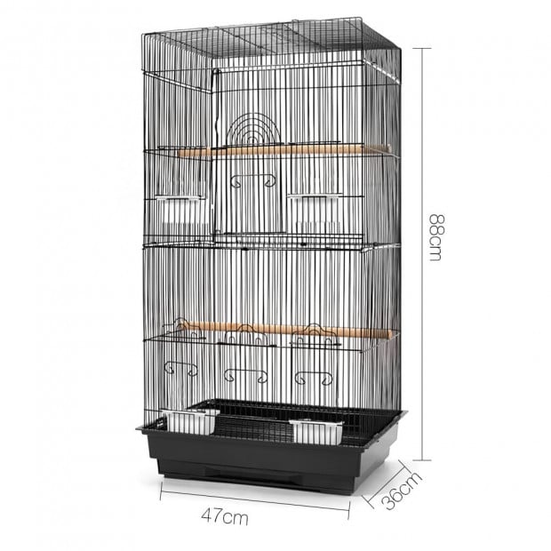Medium Bird Cage with Perch - Black Image 2