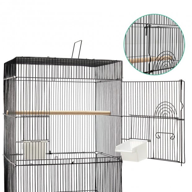 Medium Bird Cage with Perch - Black Image 5