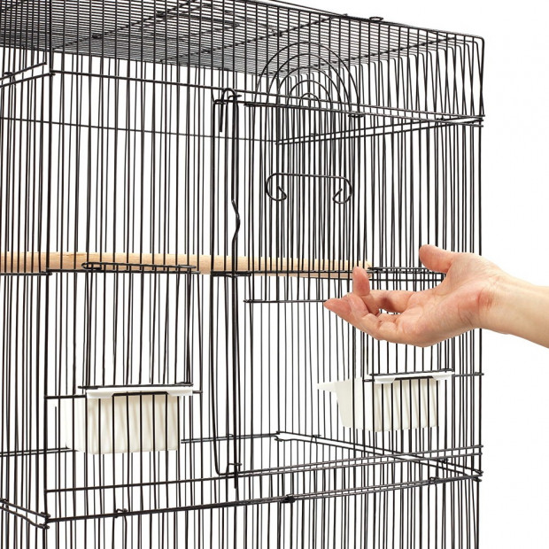 Medium Bird Cage with Perch - Black Image 6