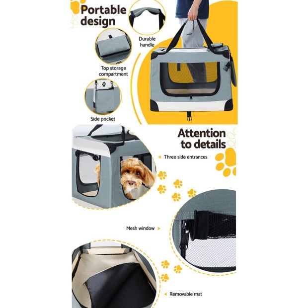 Pet Carrier Soft Crate Dog Cat Travel Portable Cage Foldable 2xl Image 6