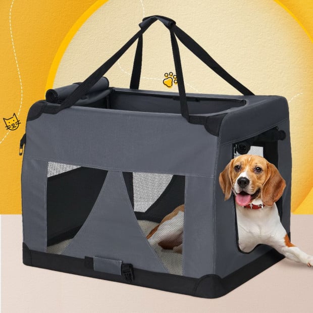 Pet Carrier Soft Crate Dog Cat Travel Portable Cage Foldable 4xl Image 8