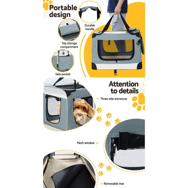 Pet Carrier Large Soft Crate Dog Cat Portable Cage Kennel Foldable Image 6